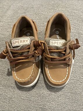 Sperry Kids Tan Brown Moccasin Boat Shoes